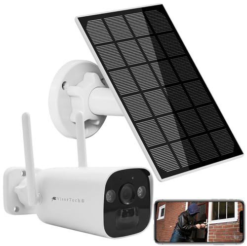 VisorTech Solar Kamera: 2K-Funk-Kamera für Rekorder DSC-500.nvr, Solarpanel, Nachtsicht, PIR (Aussenkamera Solar, Überwachungscamera, Set)
