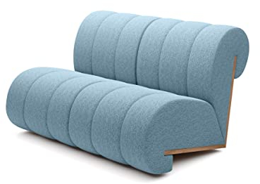 DomiMeble Sofa 2 Sitzer mit einzigartigem Design, aus hochwertigem Holz, leicht zu reinigendem Polyestergewebe, das Produkt muss Nicht zusammengebaut Werden (Catch me 19)