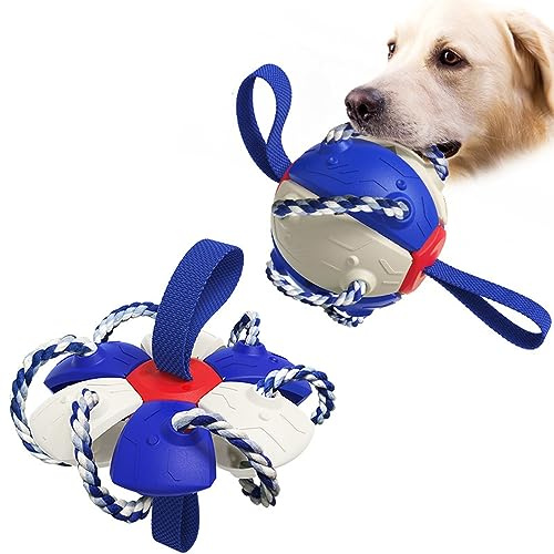 YKKJ Bola Voladora，2 en 1 Pelota Perro Indestructible，para Niño Adulto Mascota Deportes al Aire Libre.