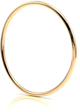Kritz Damen Armreif Armband Gold aus Edelstahl 316L, Schmal, Starr, Stapelbar, 6 cm Durchmesser, Geschenk für Frauen