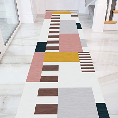 BODHIS Nordic Sehr Langer Flur-Läufer, schmale Teppiche, Flur, Eingang, Wohnzimmer, Küche, Teppichläufer (80 x 200 cm/2,6 Fuß x 6,6 Fuß)