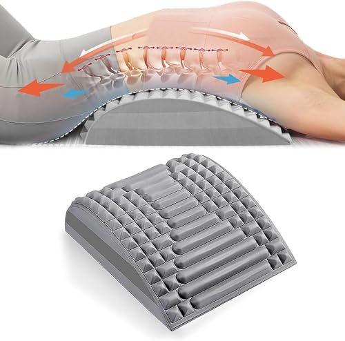 Rückenstrecker Rückenmassagegerät Neck & Back Stretcher Nacken- und Rückendehner Beseitigt Quälende Nacken- und Rückenschmerzen bei Bandscheibenvorfällen Rückenstrecker Gerät (Grau)