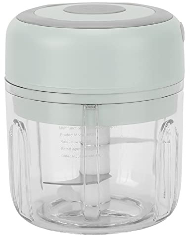 Mini Garlic Chopper Machine, Mini Food Processor 250ml Three Leaf Blade for Onion for Vegetables for Fruit (Green)