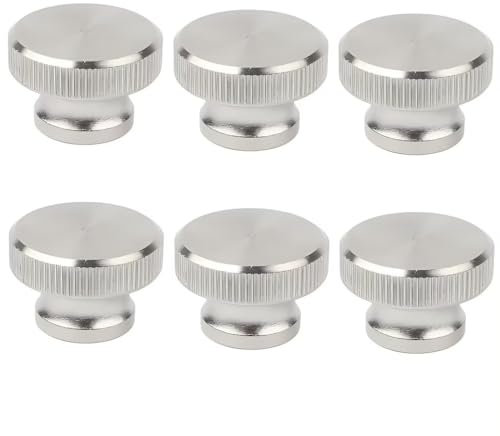 SYDARSYN M4 Dadi Zigrinata a Testa Alta in Acciaio Inox (Foro Cieco) Dadi da Pollice Manopole Rotonde (6 Pezzi)
