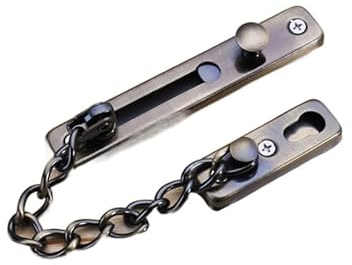 ETomey TüRkette Türkettenschloss Edelstahl Sicherheitskettenschutz Feder Anti-Diebstahl-Presse Heavy Duty poliert Riegel Schraubenschutz Zubehör ohne Bohren (Color : Qinggu)