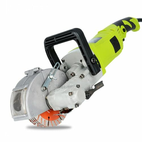 Fresa de pared 4000 W 6000 rpm Fresa ranuradora eléctrica sin polvo con 5 hojas de sierra y bomba de agua, profundidad y anchura ajustables