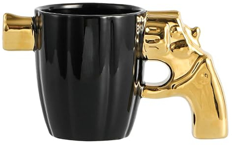 POFET Tazza Divertente con Manico a Pistola, Tazze da caffè in Ceramica Originali, Tazza da caffè con Pistola Personalizzata, Regalo Perfetto per la novità
