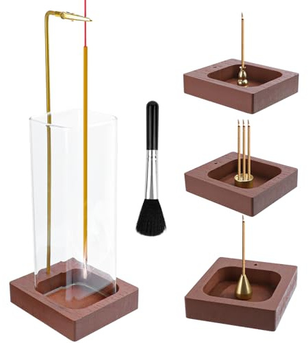 4 PCS Porta Incenso per Bastoncini, Porta Incenso in Legno, Porta Incenso per Bastone, Dotato di un Profumato Raccoglicenere