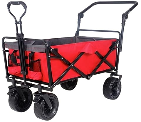 ZWQXZX Bollerwagen Faltbar Strandwagen Faltbollerwagen Utility Carts Klappwagen Multifunktionaler Faltbarer Campingwagen 12-Lager-Universalradwagen Transportwagen Handwagen(B)