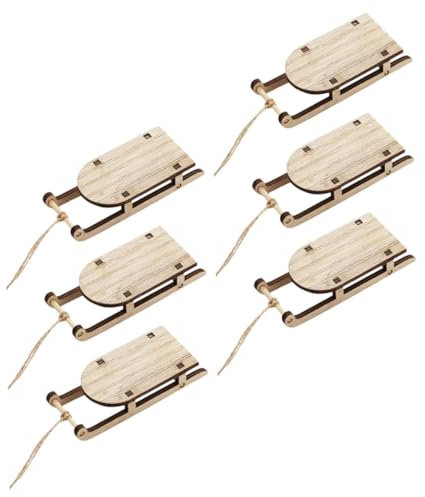 STOBAZA 18stücke Teiliges Mini Holzschlitten Dekorative Miniatur Schlitten Für Weihnachten Und Büro Holzornamente Für Festliche Tischdekoration Und -projekte