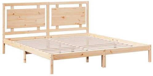 vidaXL Sängram utan madrass extra lång 180x220 cm massivt trä, sovrumsmöbler, sängbotten, dubbelsäng, säng, sänggavel, träsäng, sängram i trä