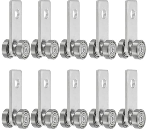 sourcing map Two Bearing Trolley Assembly 2 Wheel Trolley Assembly Rollers Use with 1-5/8 Wide and All 1-5/8 or Taller Strut Channel for Garage Pulley System Hoist System Pack of 10