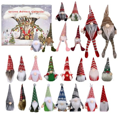 Weihnachtswichtel Adventskalender 2024, Neueste 24 Tage Wichtel Adventskalender mit Sammlerstück Wichtel Puppen, Weihnachten Urlaub Wichtel Kalender