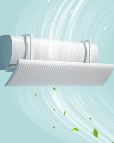 chochoyah Deflector Aire Acondicionado Split, Desviador de Aire Climatizador Universal Ajustable 180° Difusor Aire Acondicionado Anti-Soplo, Blanco Mate