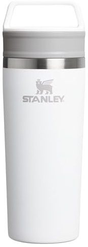 STANLEY Cafe To Go Travel Mug 16 oz | Leakproof Two-Part Drink Through Lid | Tumbler Cup for Coffee, Tea and Drinks | Insulated Stainless Steel Coffee Mug | BPA-Free | Frost