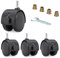 Ruedas para Muebles - 4 pcs Ruedas de 2 Pulgadas con Frenos, Ruedas Giratorias 360° de Nylon de Alta Resistencia, Doble Pista, Incluye Tuercas y Llave para Fácil Instalación