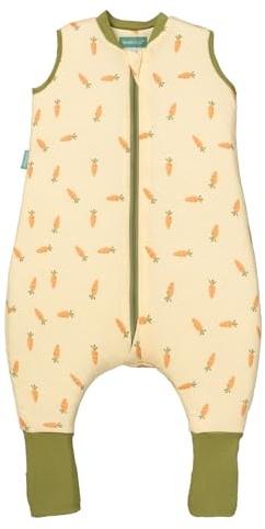 molis&co - Sacco Nanna con piedini e calzini - Sacco nanna invernale per Bambini - Sacchi Nanna 2.5 tog con piedini - 100% Cotone (Oeko-TEX 100) (Carrots, 3 anni)