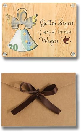 Regalo a forma di angelo per battesimo, comunione, in legno, regalo di compleanno