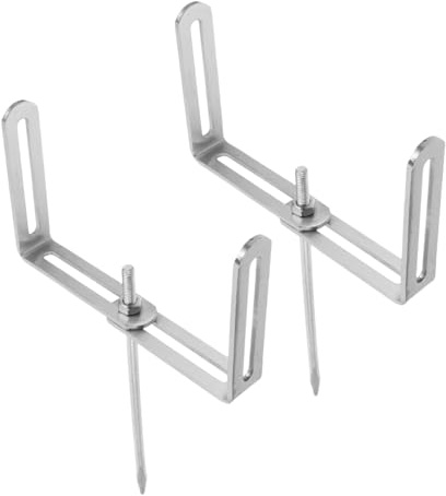 KONTONTY 2pcs Adjustable Downspout Stabilizer Iron Gutter Holder for Lawn and Rainwater Drainage Weather-Resistant Pipe Support Frame for Residential and Commercial Use Easy Installation