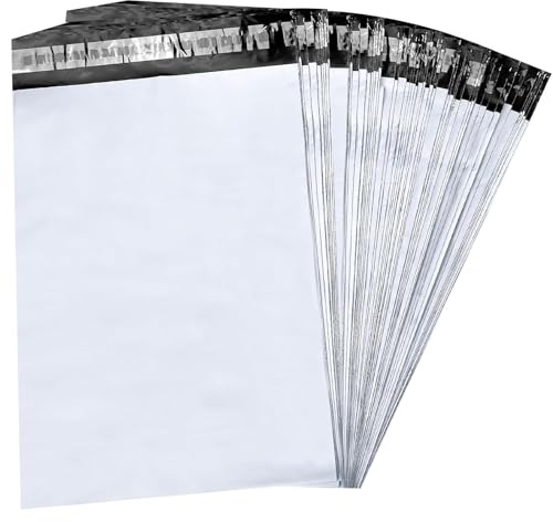 Fraktpåsar, 60 stycken foliefraktpåsar, 32 x 45 cm fraktpåsar, med självhäftande stängning, ogenomskinlig, vattentät, för kläder frakt textilier varor leverans