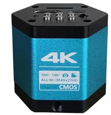 Gishbjka Caméra Vidéo Numérique pour Microscope Industriel CCD 4K 60 FPS avec Adaptateur de Conversion pour une Imagerie Améliorée, Prise UE.