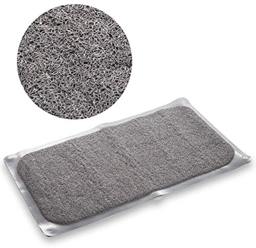 BINO | Loofah Non-Slip Bath Mat for Tub - Light Grey | Spa-Inspired Comfort, Quick-Drying, Secure Suction Cups | Exfoliating Shower Mat for a Luxurious and Safe Bathing Experience