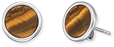 Engelsrufer Damen Ohrstecker aus Sterling Silber mit Tigerauge Kraftstein Anhänger, Steckverschluss, nickelfrei, 10mm, ERE-TE-ST