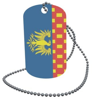 U24 Dog Tag Erkennungsmarke ID Tag an Kette Flagge Auxon (Frankreich) Alu 30 x 50 mm
