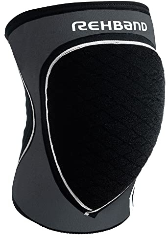 Rehband Genouillères pour le Handball, le Volley-ball, Genouillères en Néoprène confortables, à la coupe anatomique, Protection de Genou Sportive pour Femmes et Hommes, Couleur:Steel Gris, Taille:XS