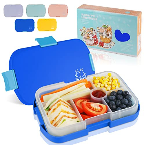 hombrima Kinder-Bento-Lunchbox mit 6 Fächern, Lunchboxen für Kinder, Jungen, Mädchen, Erwachsene, Arbeit, Schule, BPA-frei, auslaufsicher, mikrowellengeeignet