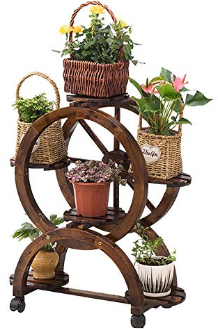 FLBT Blumentopfhalter Pflanzenständer Mehrschichtiger Pflanzenständer aus Holz Blumentopfregal Bodenregal Pflanzenregale Blumen Hocker Tisch Outdoor Indoor Wohnzimmer Balkon Blumenständer