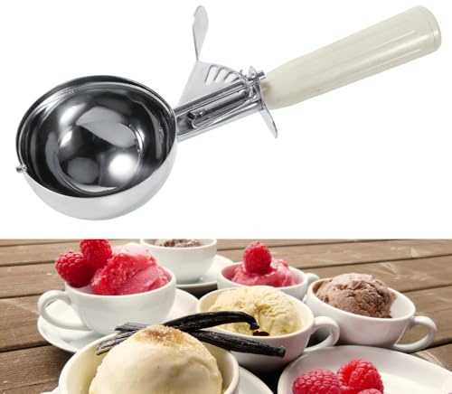 Pallina per il gelato, in acciaio inox Palline per il gelato alla frutta cucchiaio per la palla di ghiaccio con manico in plastica utensile da cucina(6.8CM)