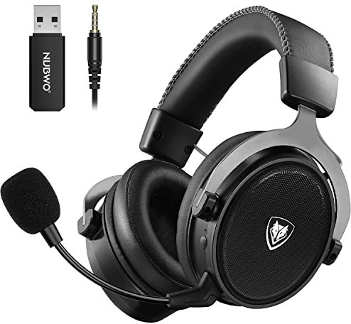 NUBWO Cuffie da gioco wireless con microfono a cancellazione del rumore per PC, PS4, PS5, Playstation 4, 5, wireless 2,4 G, Bluetooth, USB, con suono surround 3D, paraorecchie in memoria morbida