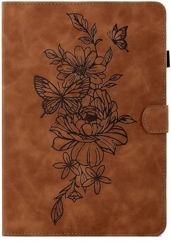 MOKASE Hülle für 6 Kindle Paperwhite 5/6/7/10. Generation 2012-2018 (Modell: EY21 / DP75SDI / PQ94WIF), Wildleder Schutzhülle mit Ständer, Automatische Schlaf/Aufwach Funktion mit Stifthalter, Brown