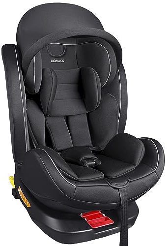 XOMAX XZ-16 Kindersitz drehbar 360° mit ISOFIX und Liegefunktion I mitwachsend I 0-36 kg, 0-12 Jahre, Gruppe 0/1/2/3 I 5-Punkt-Gurt und 3-Punkt-Gurt I Bezug abnehmbar, waschbar I ECE i-Size 129R