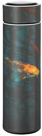 KAAVIYO Goldener Fisch Dunkles Meer Wasserflasche Wasserkanne Edelstahl Isolierte Isolierflasche Auslaufsicher
