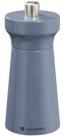 Zassenhaus Macinasale WESTERLAND Deep Sea | legno di faggio laccato | con meccanismo in ceramica ad alte prestazioni regolabile | Macinaspezie per sale | 12 cm, Ø 5,4 cm