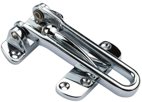 Chrome Plated Door Chain Lock for Front Door Security Chain Restrictor Swing Bar Door Guard Lock Security Door Chain Latch for Home Apartment Hotel Dormitory Pack of 1.