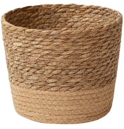 VALINK Seegras gewebter natürlicher Pflanzkorb, dekorativer Blumentopf für Blumen, Pflanzenkörbe für drinnen oder draußen, kleine Größe, 15 x 10 x 11 cm
