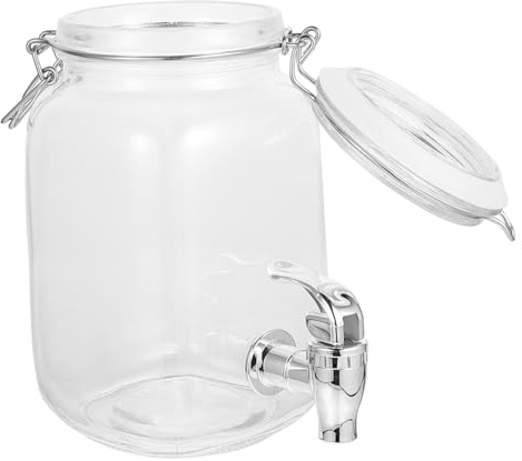 MAGICLULU Glass Drink Barrel with Faucet and Sealed Lid Gravity Beverage Dispenser for Enzyme Brewing and Juice