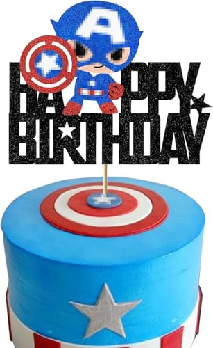 Tortendeko, Cartoon Tortendeko, Kuchendekoration, Happy Birthday KuchenDeko, Geburtstag Kuchendeko, Glitter Cupcake Toppers, für Geburtstagsfeiern und Jubiläen Verwendet