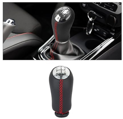 CGEAMDY Pomello Del Cambio per Auto, Manopola Del Cambio Cucita a Mano, Manuale Leva Pomello Del Cambio Dell'automobile Manopola, Manuale Pomello Cambiamento Pelle Shifter Auto(Rosso)