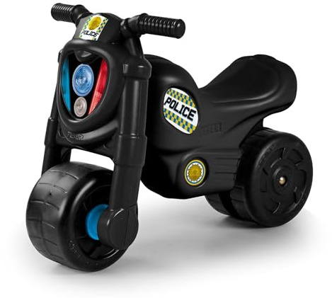 FEBER Motofeber Jumper Police, Motorrad für Kinder, breite stabile Räder, Verwendung für drinnen und draußen, für Kinder von 1,5 bis 3 Jahren, Famosa (FED23000)