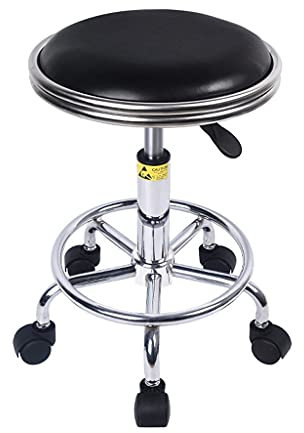 QZQJUILU Antistatischer Rollhocker fürs Büro, höhenverstellbar, zusammenklappbar, 42–56 cm, für Bartheken von 72–86 cm, verstellbar