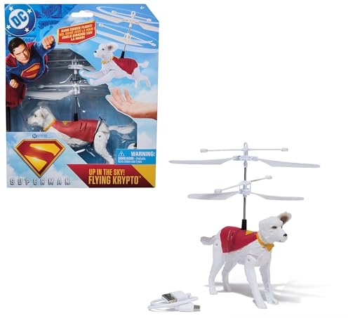 DC Comics Superman - Fliegender Krypto, Interaktive und Fliegende Figur, 19 cm, Spielzeug für Kinder ab 4 Jahren