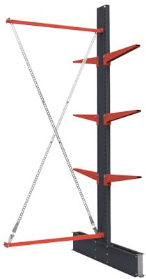 kaiserkraft | Kragarmregal Attillo schwer | doppelseitig | HxB 3000 x 1000 mm | Kragarm 600 mm | Anbauregal