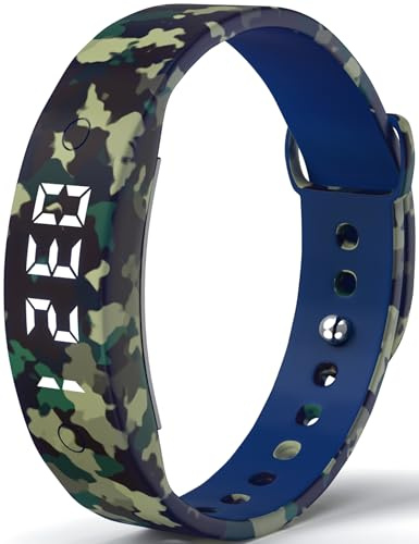 findtime Podomètre - Montre numérique - Pour homme et femme - Sans application et téléphone portable - Avec réveil, coutdown et date - Calories - Chronomètre - Montre de fitness - Pour garçons et