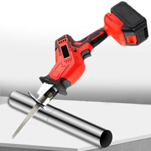 YYLHJW Bone Saw, Electric Butchers Saw, Professional Handheld Cordless Multifunctional Bone Saw Machinefor Wood/Metal/Hard Bones,Infinitely Variable Speed (Battery)