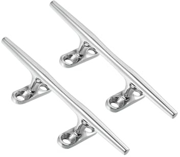 INFINAUTO 2pcs 6 Inch Stainless Steel Flagpole Cleat Hook Boat Deck Rope Cleat Stylish Design