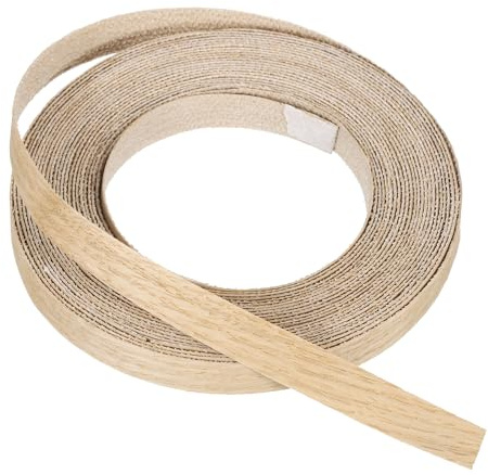 PATIKIL Bande de chant en chêne blanc 1/2 pouce x 25 pieds Ruban de placage | en bois pré-collé, en placage de bois avec adhésif thermofusible pour la restauration de meubles
